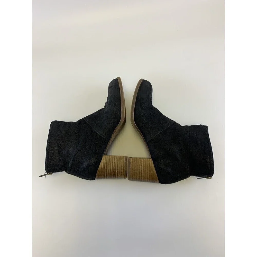Vagabond Shoemakers Nubuck Ankle Boots Black Leather Block‎ Heel Womens 40 9.5